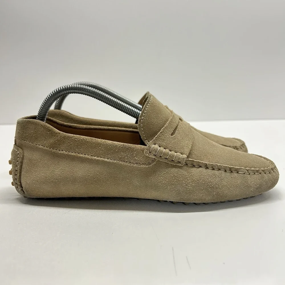 Jack Erwin Parker Penny Driving Loafers Men's Size 8 Classic Shoes Beige Suede